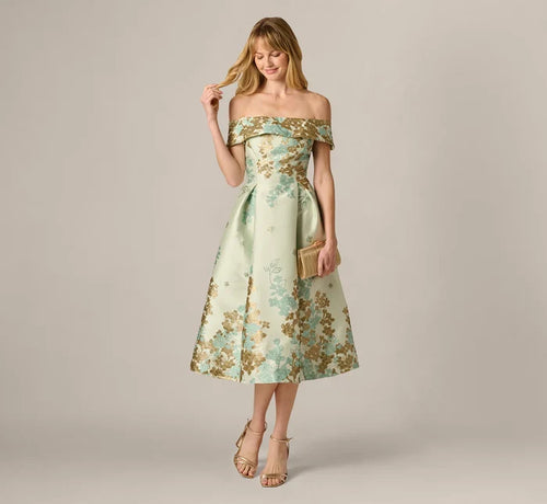 Adrianna Papell Floral Jacquard Dress AP1E211223