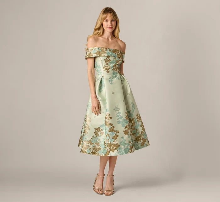 Adrianna Papell Floral Jacquard Dress AP1E211223