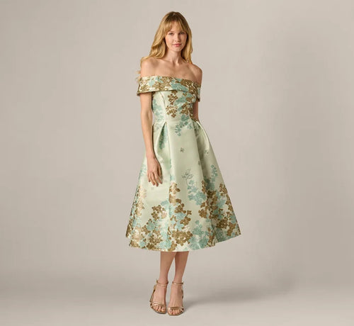 Adrianna Papell Floral Jacquard Dress AP1E211223