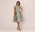 Adrianna Papell Tea Length Jacquard Dress AP1E211199