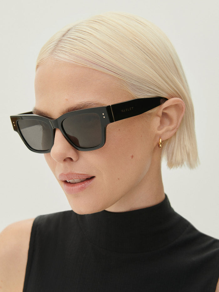 Varley Alber Square Sunglasses in Black available at Barbara Katz