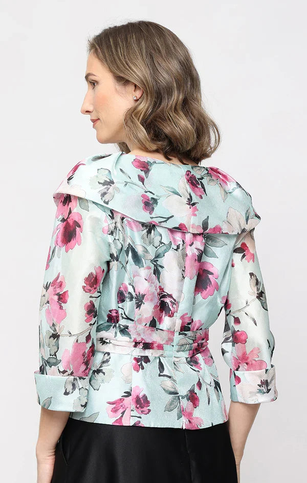 Alex Evenings 3/4 Sleeve Printed Collar Blouse 8392032