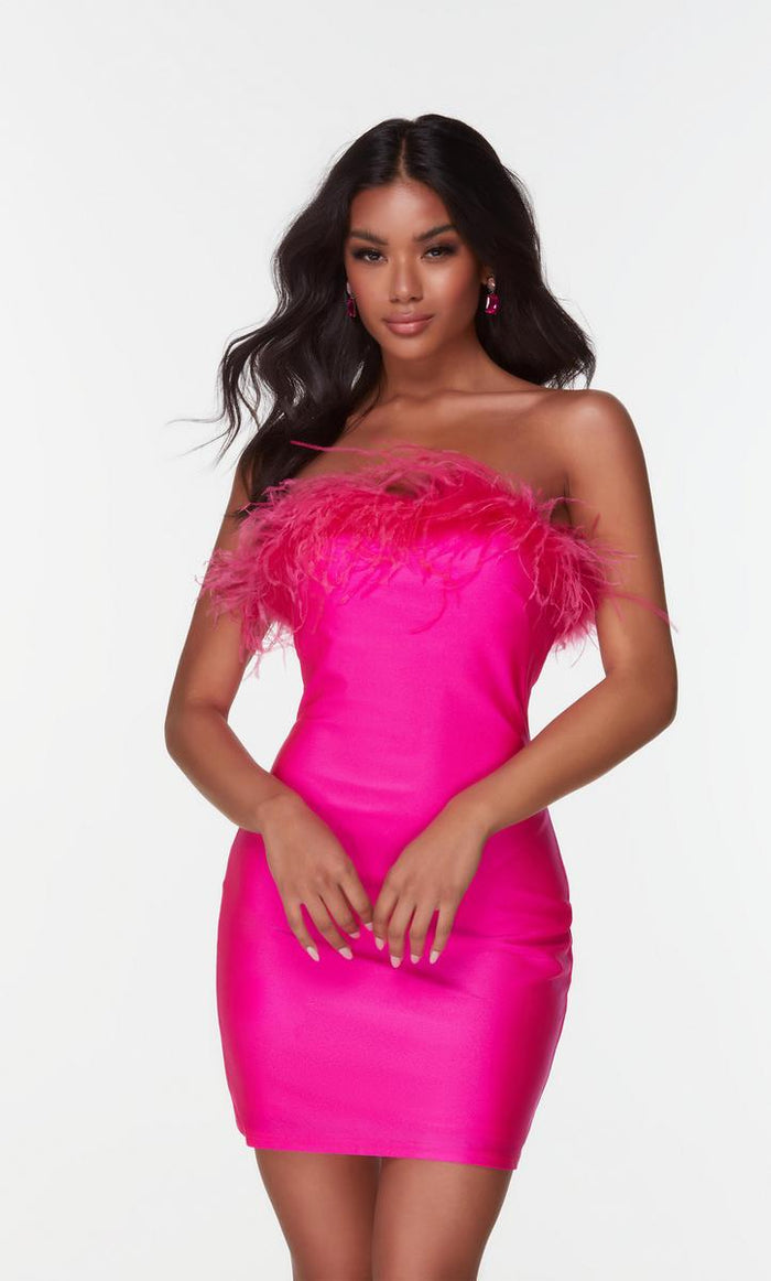 Alyce Paris Feather Homecoming Dress 4524