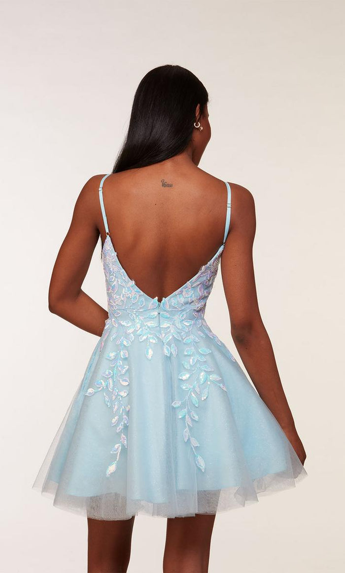 Alyce Paris Floral A-Line Homecoming Dress 3177