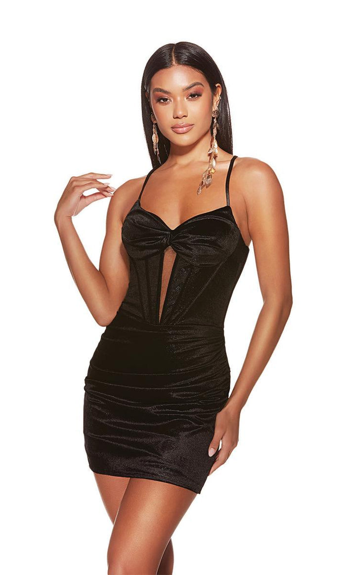 Alyce Paris Keyhole Corset Homecoming Dress 4928
