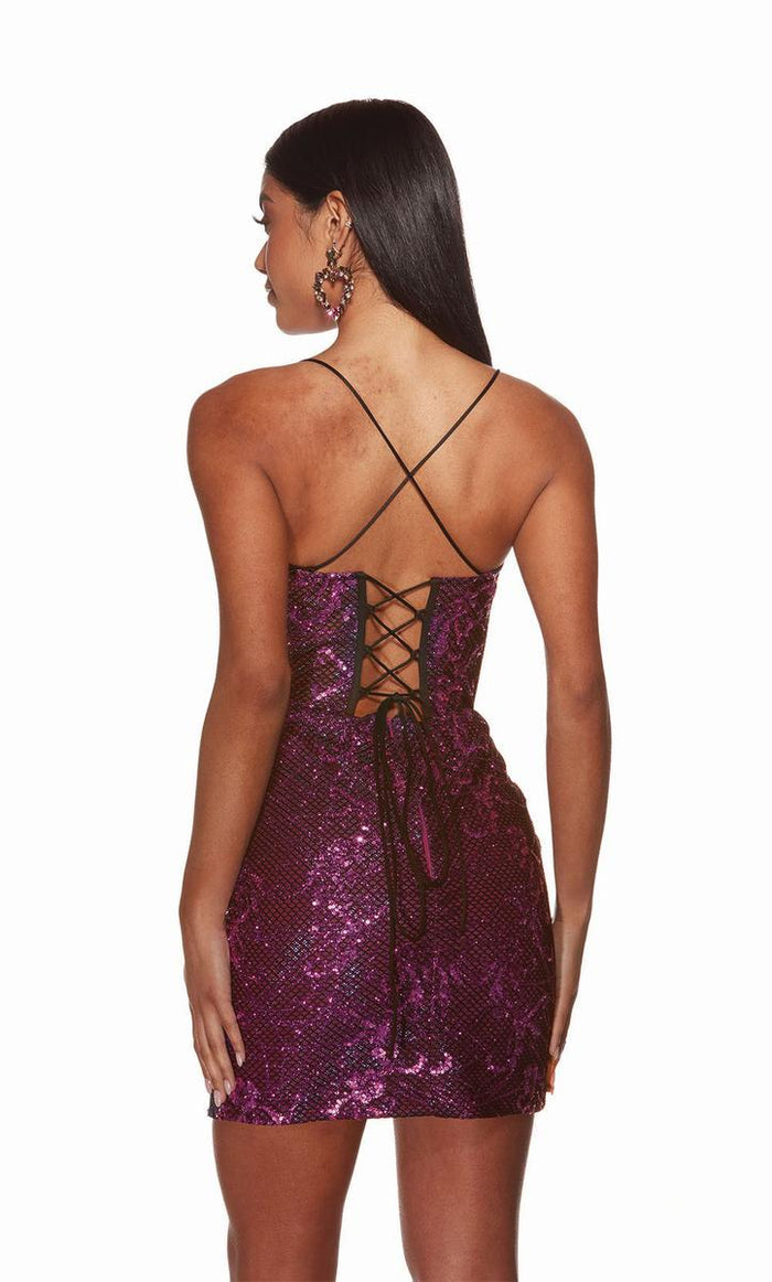 Alyce Paris Lace-up Strapless Dress 4859