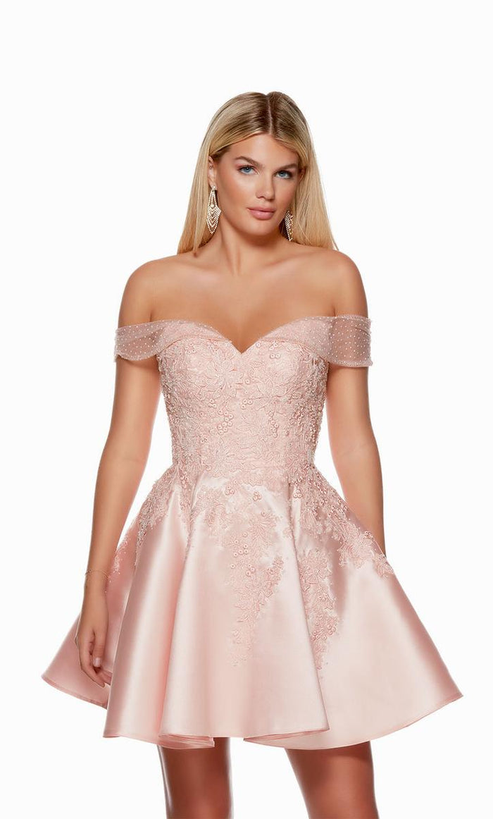 Alyce Paris Mikado Lace Homecoming Dress 3128