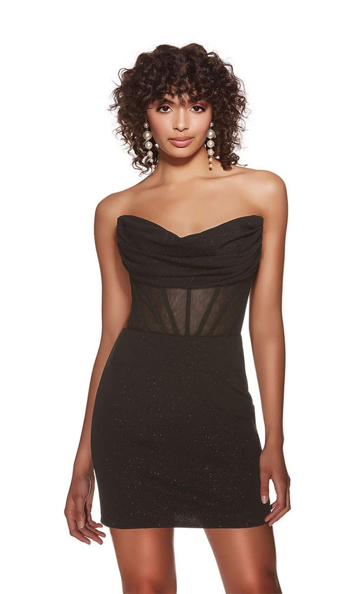 Alyce Paris Off Shoulder Corset Homecoming Dress 4819