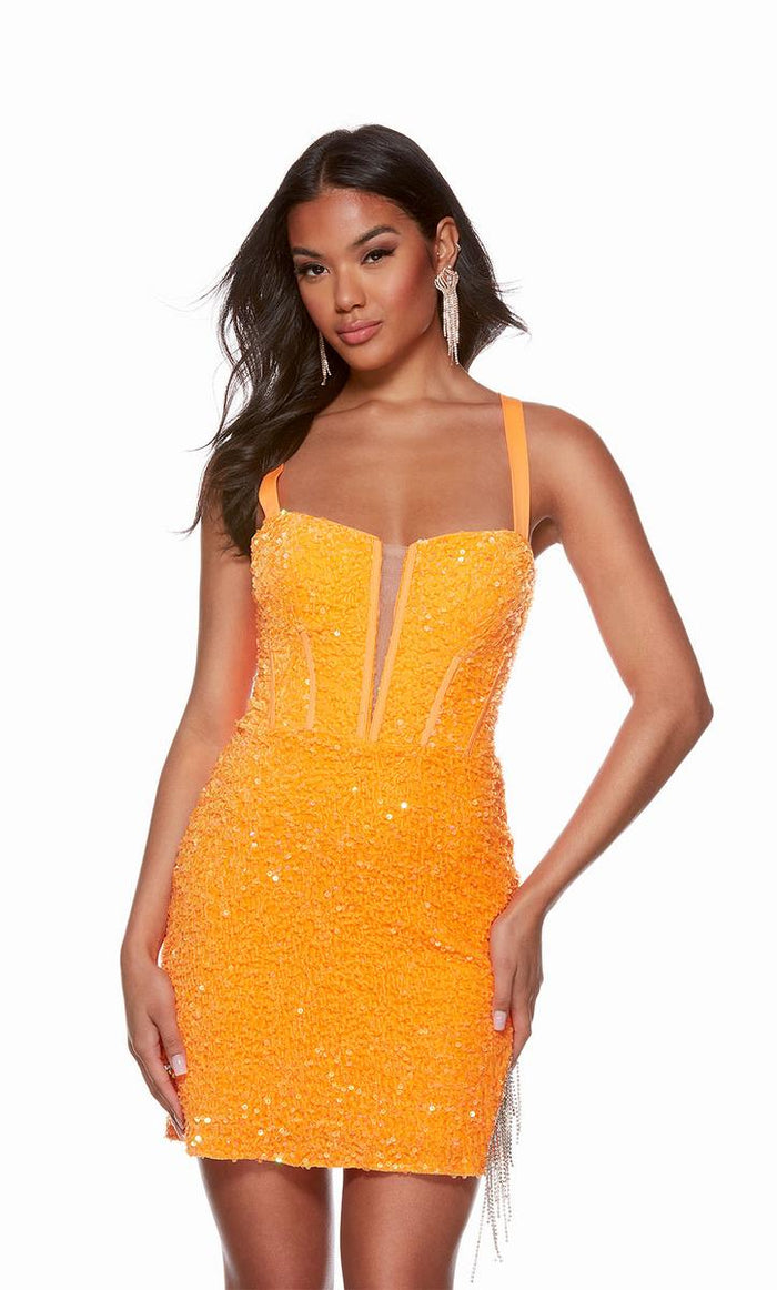Alyce Paris Plunging Homecoming Dress 4795