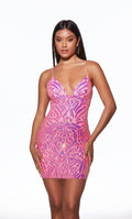 Alyce Paris Sequin Lace-Up Back Dress 40082