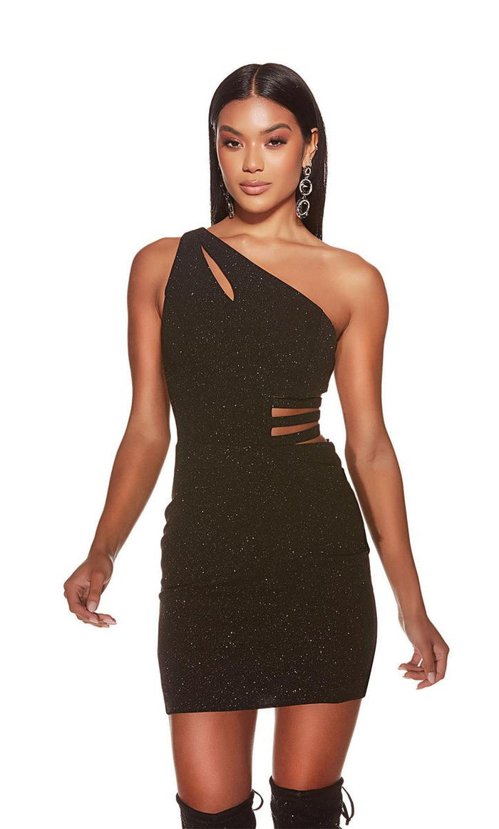 Alyce Paris Side Cut Out Sparkle Homecoming Dress 4821