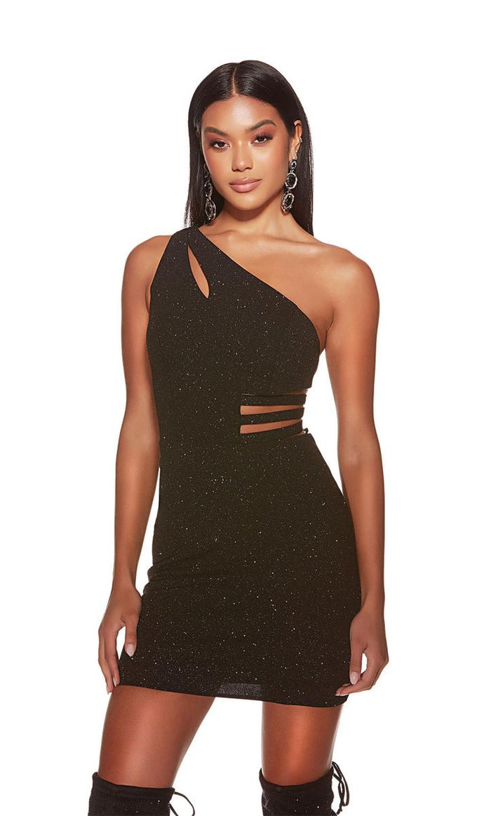 Alyce Paris Side Cut Out Sparkle Homecoming Dress 4821
