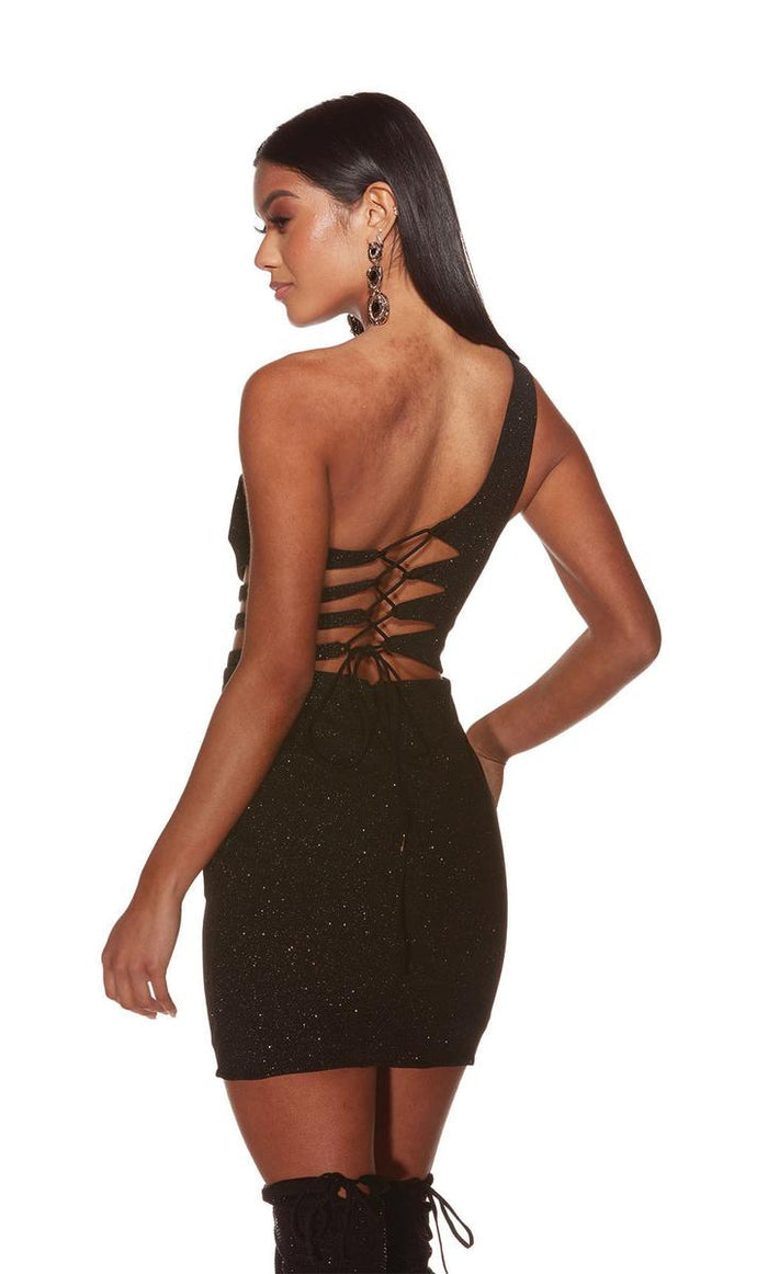 Alyce Paris Side Cut Out Sparkle Homecoming Dress 4821