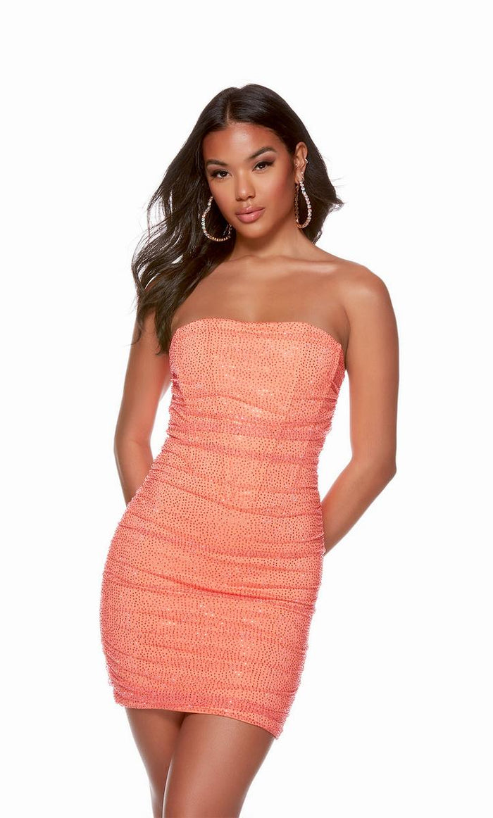 Alyce Paris Strapless Tight Homecoming Dress 4738