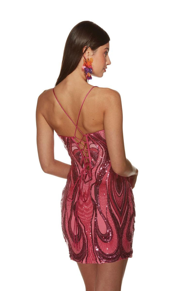Alyce Paris V-Neck Swirl Homecoming Dress 4899