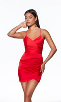 Alyce Paris Wrapped Satin HoCo Dress 40099