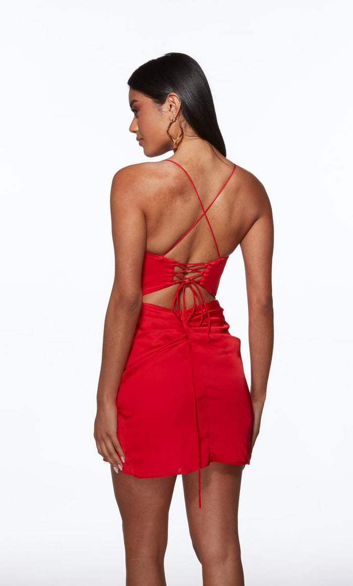 Alyce Paris Wrapped Satin HoCo Dress 40099
