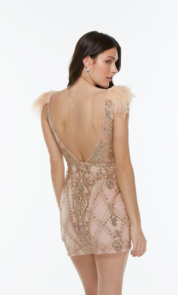 Alyce Short Feather Dress 4501