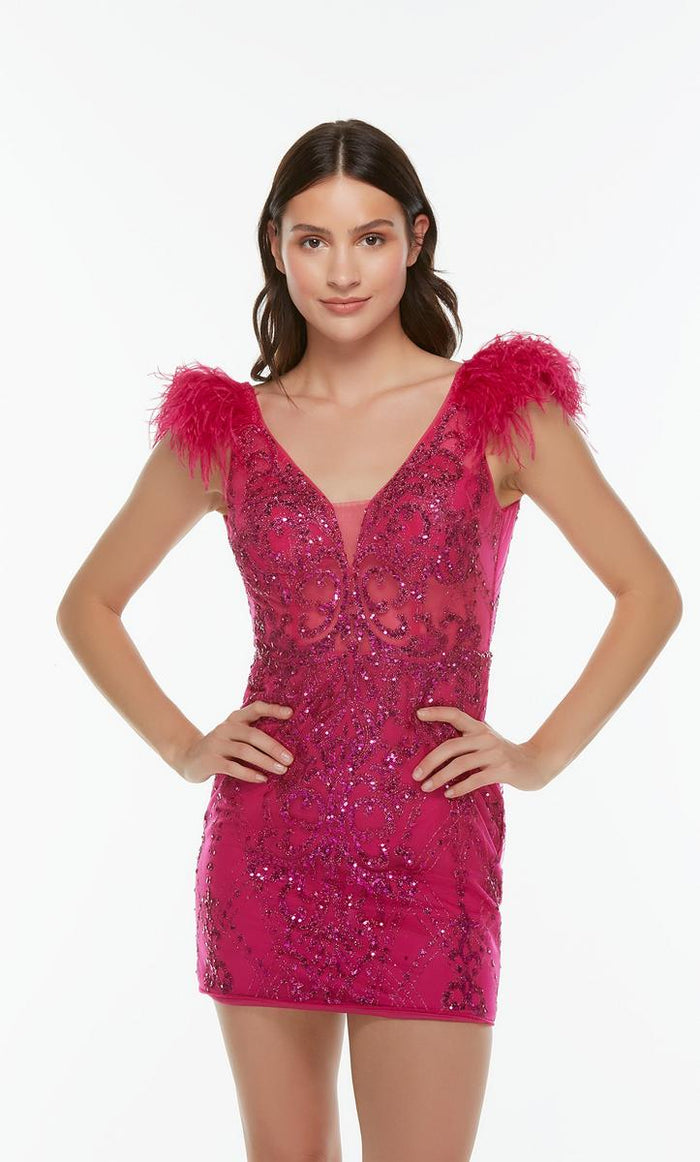 Alyce Short Feather Dress 4501