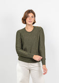 Hinson Wu Amber Shoulder Button Lurex Sweater in Oregano available at Barbara Katz