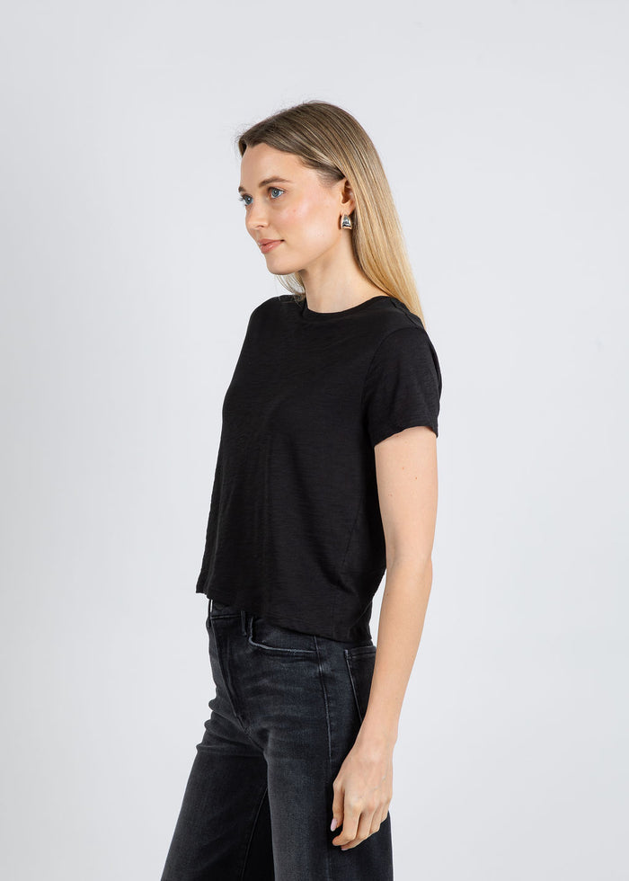 Goldie Andie Short Sleeve Tee in Black available at Barbara Katz