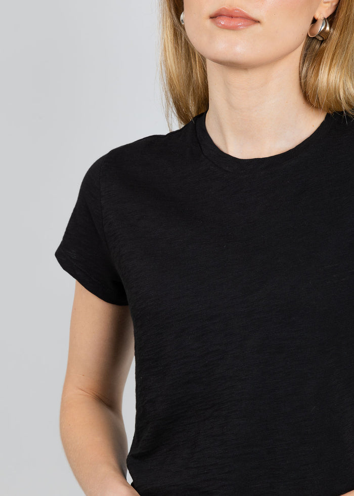 Goldie Andie Short Sleeve Tee in Black available at Barbara Katz