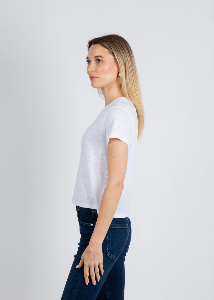 Goldie Andie Short Sleeve Tee in White available at Barbara Katz