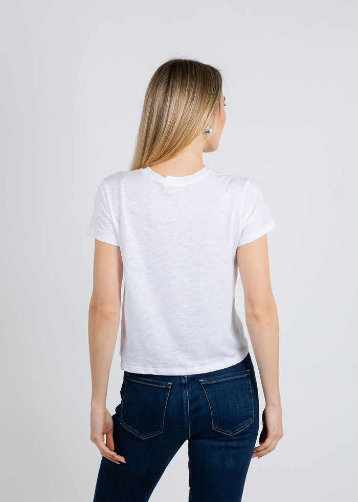 Goldie Andie Short Sleeve Tee in White available at Barbara Katz