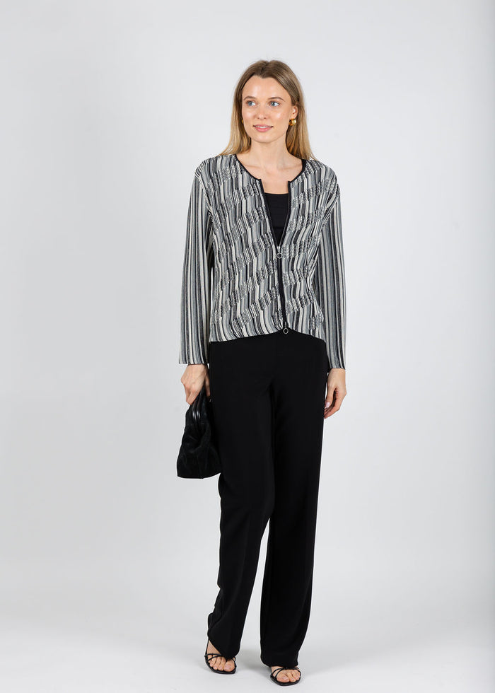 Aldomartins Angela Zip-Up Cardigan in Black available at Barbara Katz