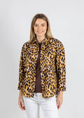 Leo & Ugo Animal Print Gold Button Shirt available at Barbara Katz