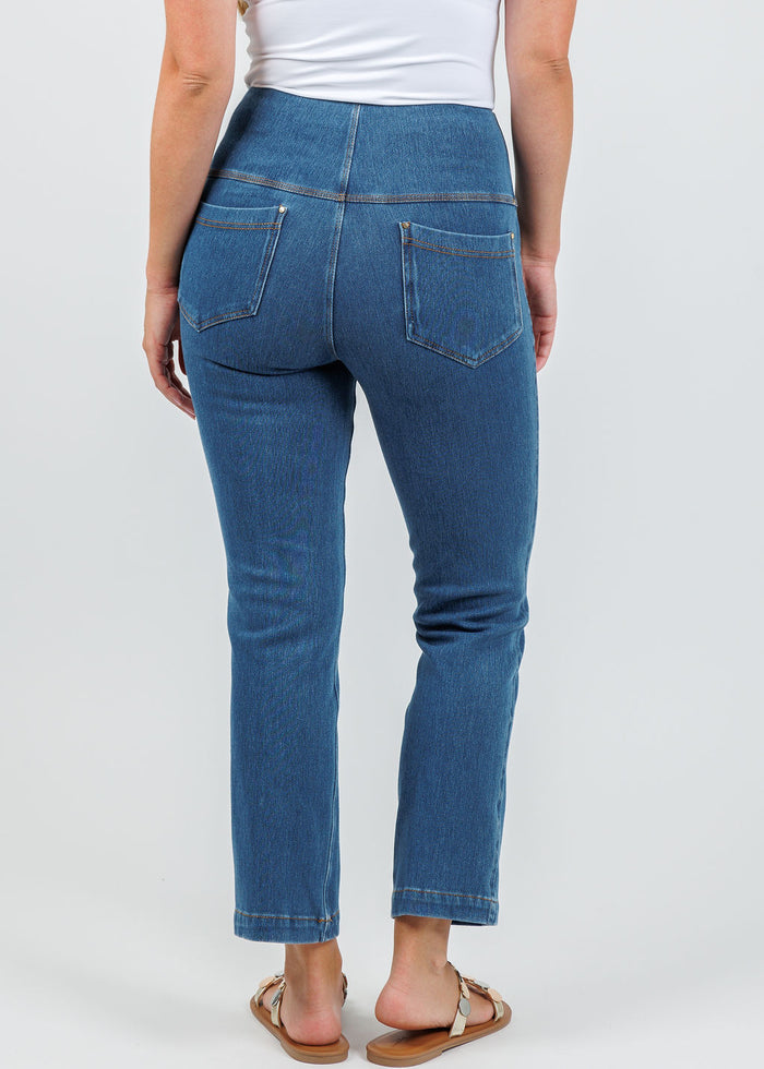Lysse Ankle Denim Baby Bootcut Pants - Midwash