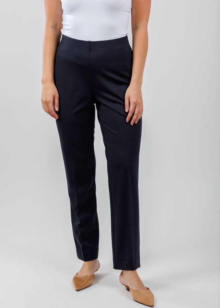 Peace of Cloth Annie 29" Paramount Knit Pants in Navy available at Barbara Katz