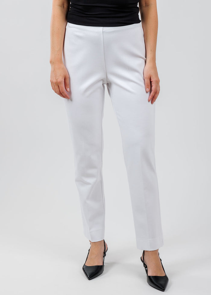 Peace of Cloth Annie 29" Paramount Knit Pants in White available at Barbara Katz