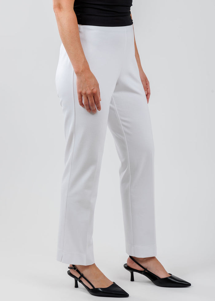 Peace of Cloth Annie Pant 29" Paramount Knit in White available at Barbara Katz