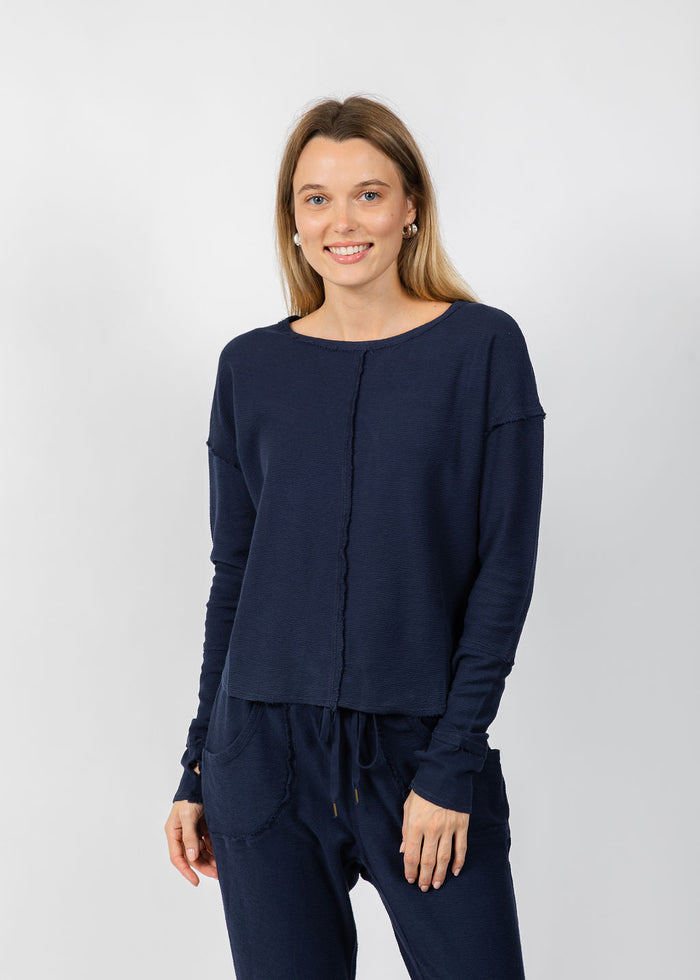 Wearables Annika Sweater in Navy available at Barbara Katz