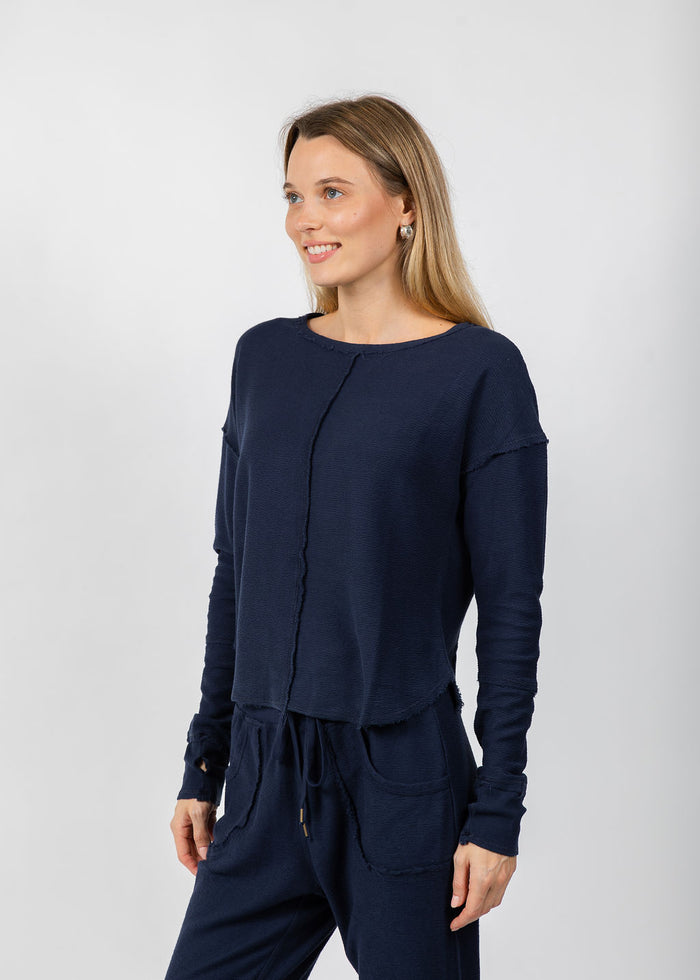 Wearables Annika Sweater in Navy available at Barbara Katz