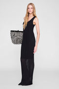 ANINE BING Arie Long Dress - Black - on model front
