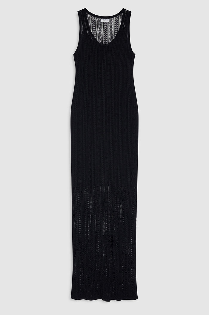 ANINE BING Arie Long Dress - Black - front view