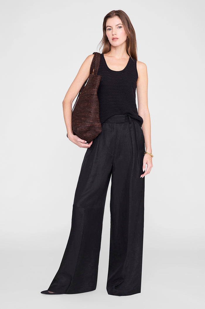 ANINE BING Arie Tank - Black - on model front
