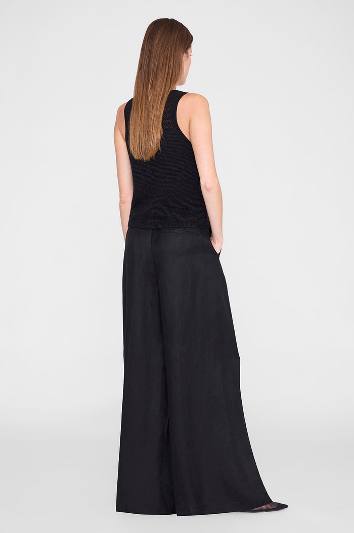 ANINE BING Arie Tank - Black - on model back