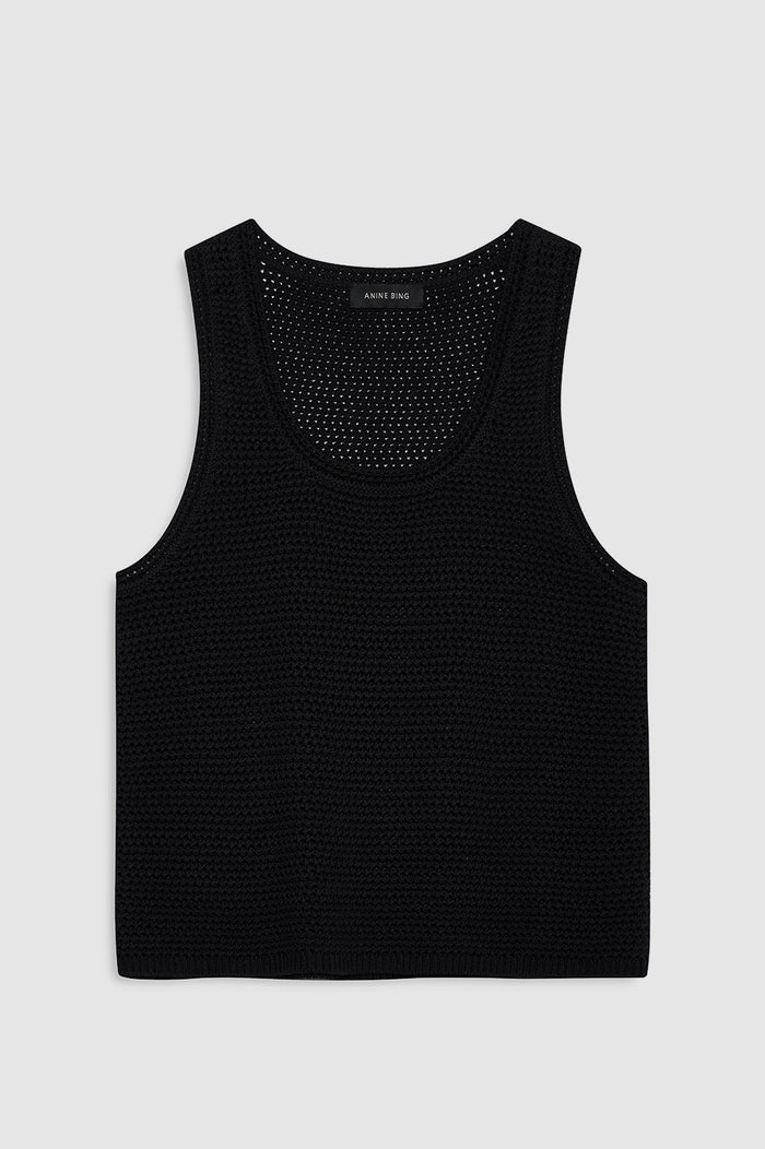 ANINE BING Arie Tank - Black - front view