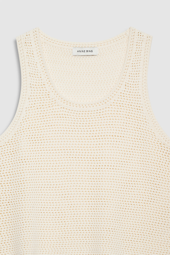 ANINE BING Arie Tank - Ivory - detail view