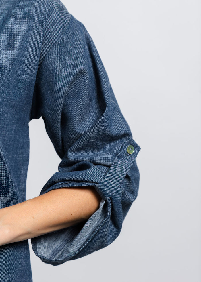 Nally & Millie Ariel Button Down Shirt in Chambray available at Barbara Katz
