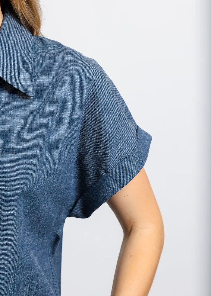 Nally & Millie Ariel Polo in Chambray available at Barbara Katz