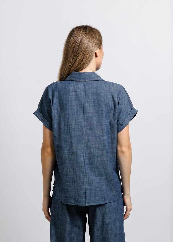 Nally & Millie Ariel Polo in Chambray available at Barbara Katz