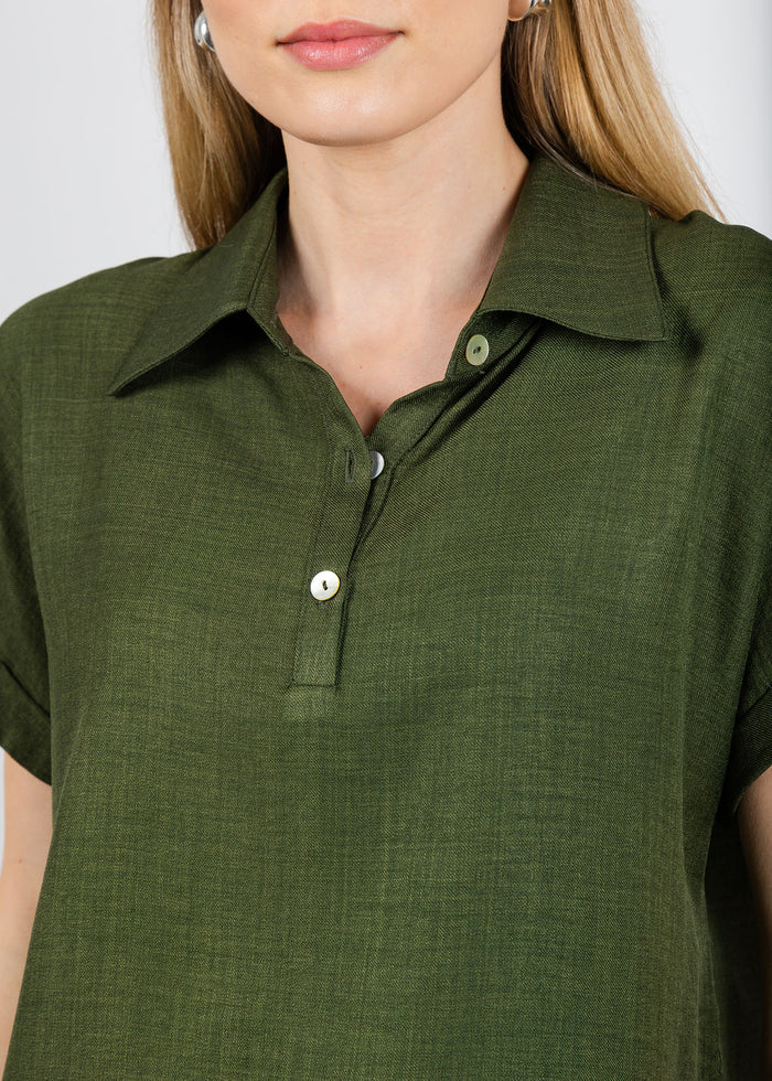 Nally & Millie Ariel Polo in Olive available at Barbara Katz
