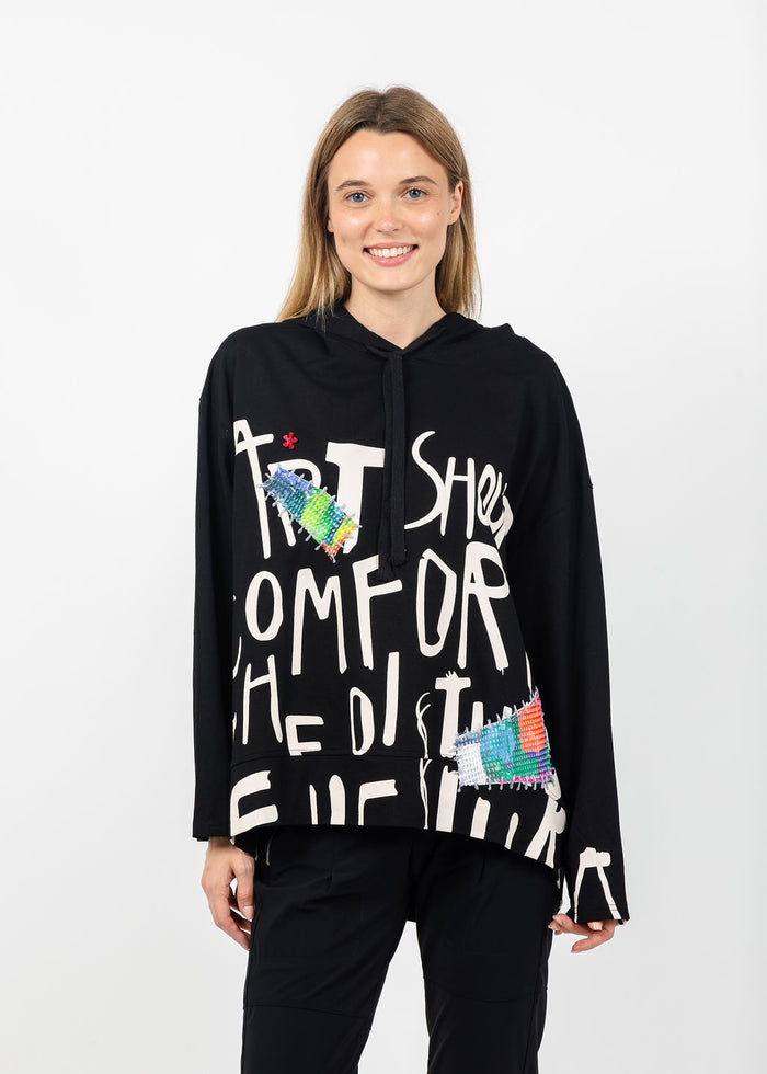Terra Art Graffiti Hoodie in Black available at Barbara Katz