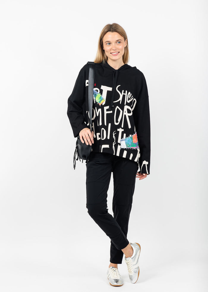Terra Art Graffiti Hoodie in Black available at Barbara Katz