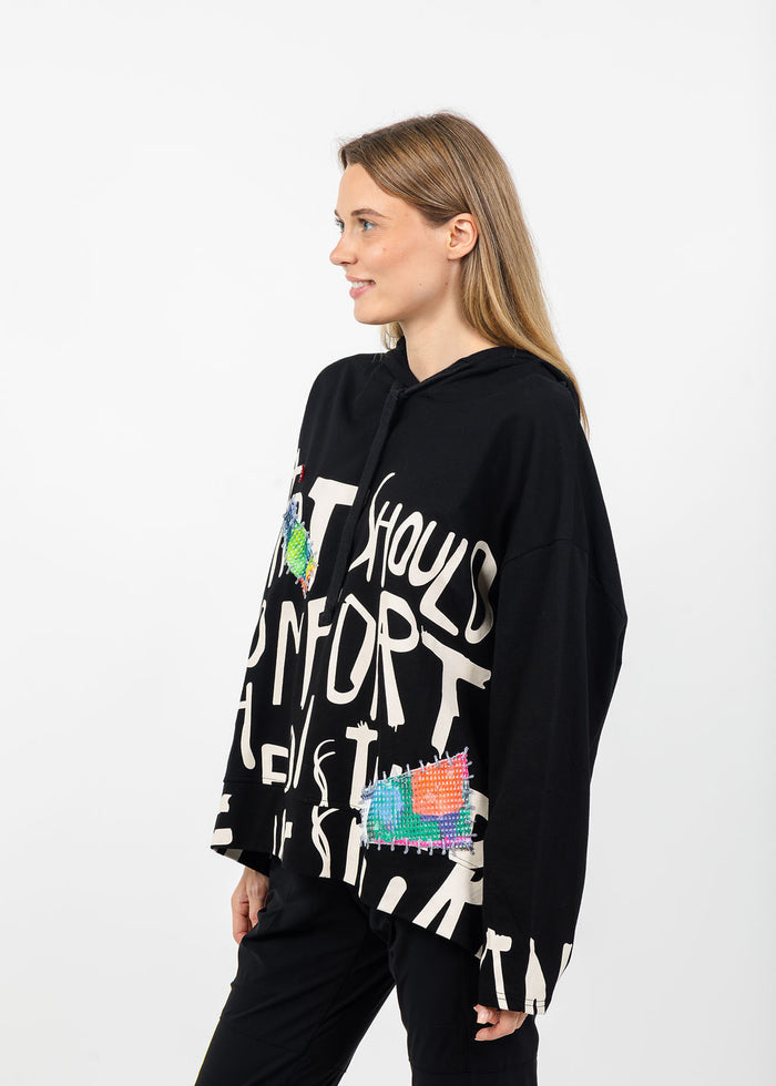 Terra Art Graffiti Hoodie in Black available at Barbara Katz