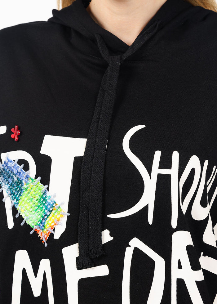Terra Art Graffiti Hoodie in Black available at Barbara Katz
